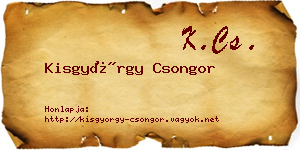 Kisgyörgy Csongor névjegykártya