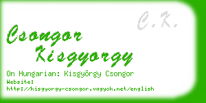 csongor kisgyorgy business card